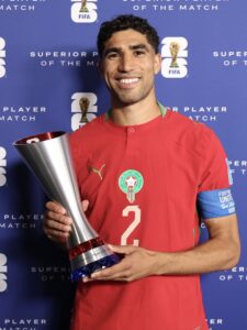 Hakimi earned Man of the Match for a goal and an assist in 45 minutes of first-half action.